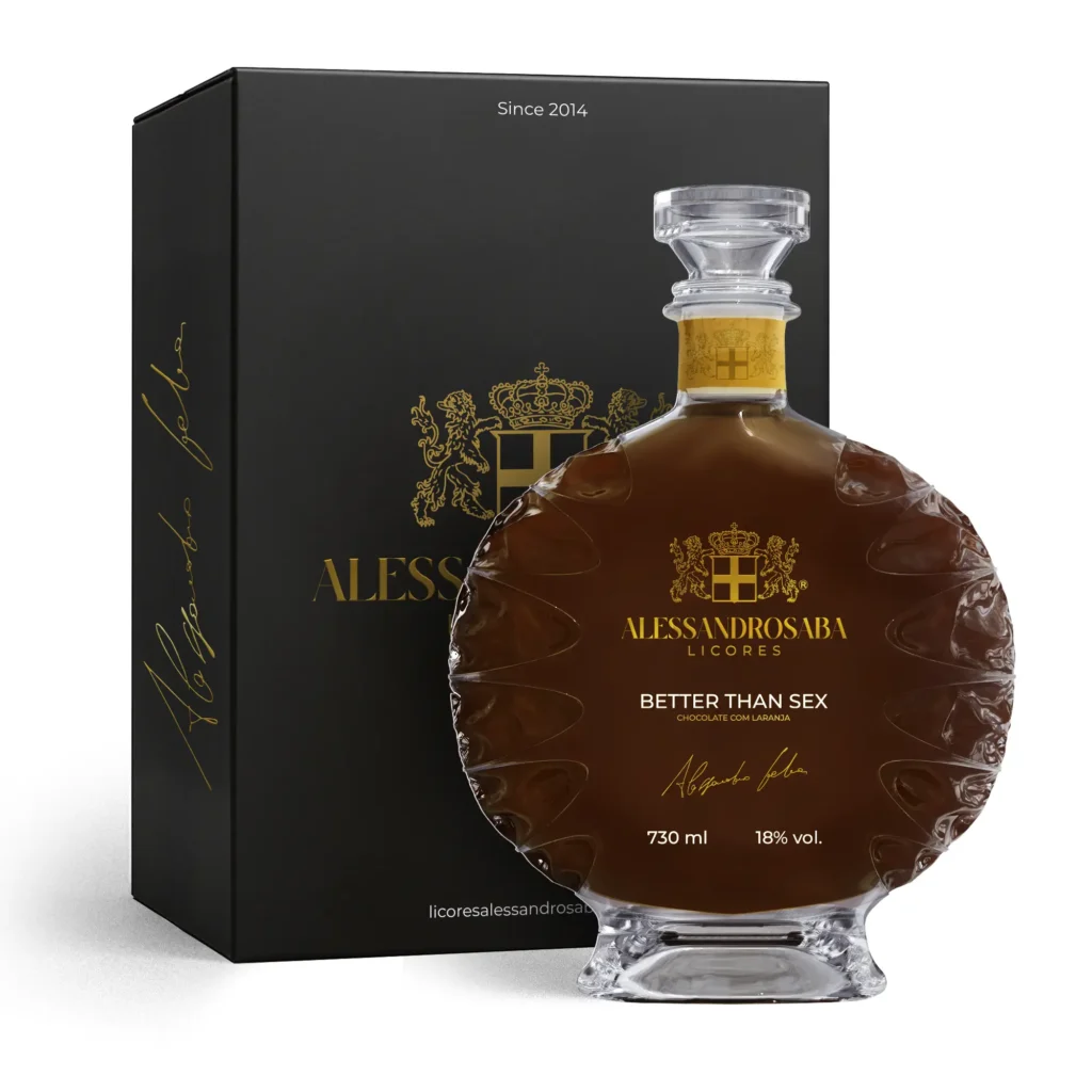 Garrafa de licor cremoso de chocolate